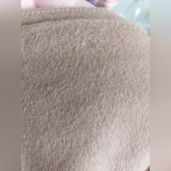 Jigsaw Pencil Skirt Wool Angora Cashmere Blend Beige Size 14 Fuzzy Midi 34"W - Picture 4 of 11
